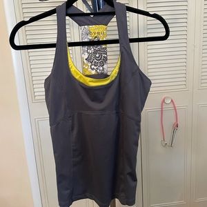 ❤️Soybu Yellow Gray Workout Athletic Tank Top Racerback Sz Medium
